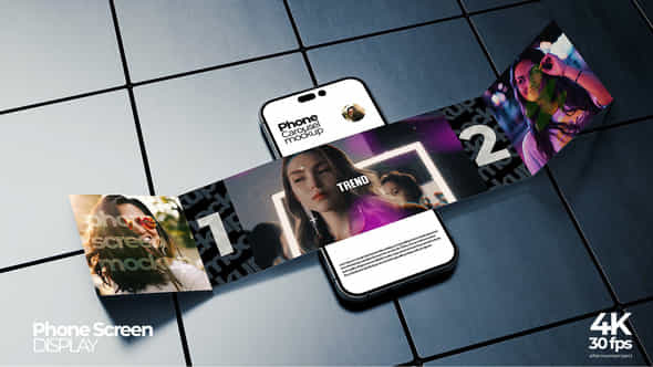 Caraousel Phone Screen Mockup - VideoHive 56509887