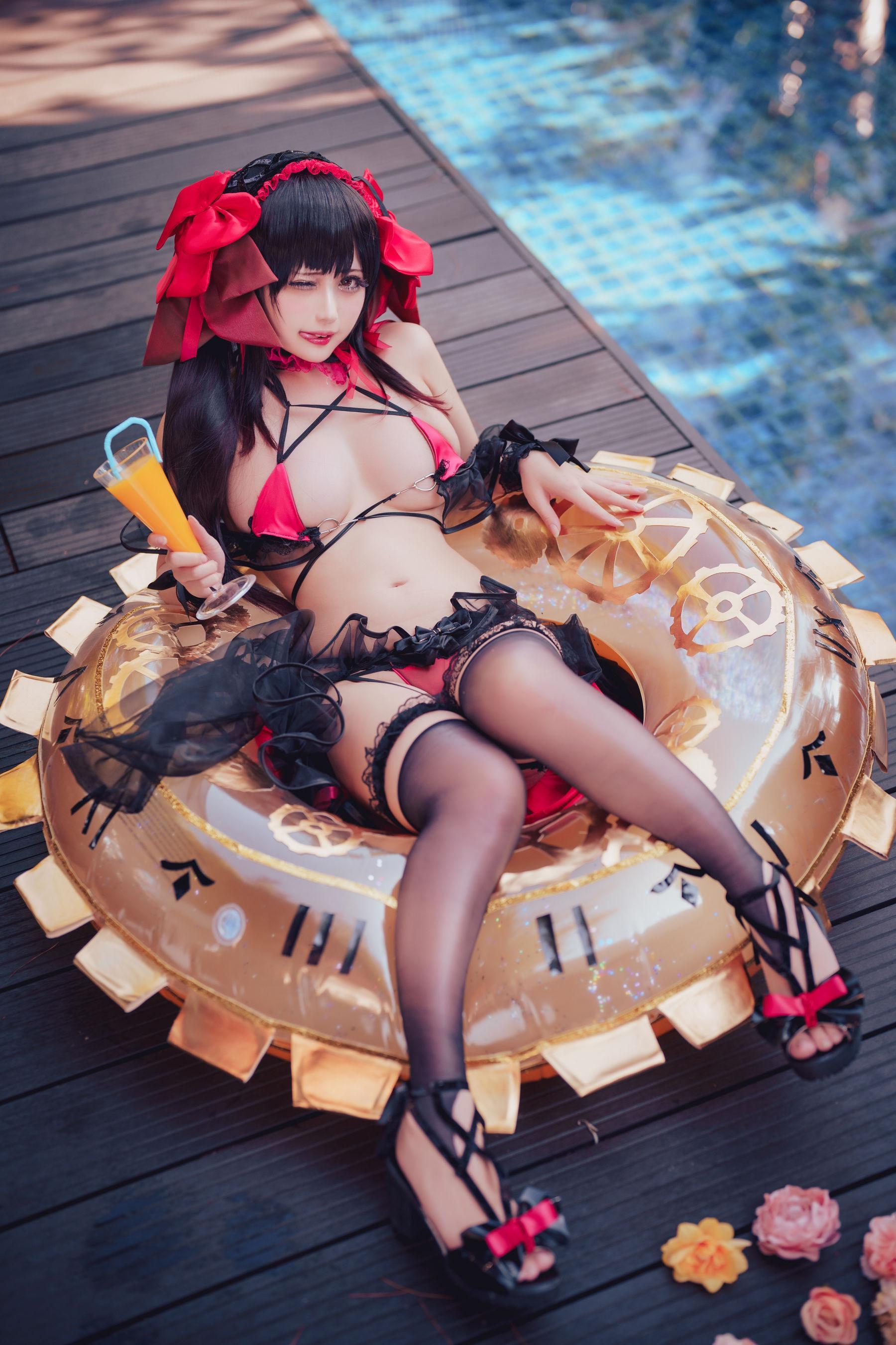 [网红COSER] 沖田凜花Rinka – Kurumi Tokisaki Swimsuit(20)