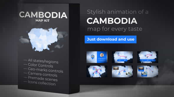 Cambodia Map - - VideoHive 39886553