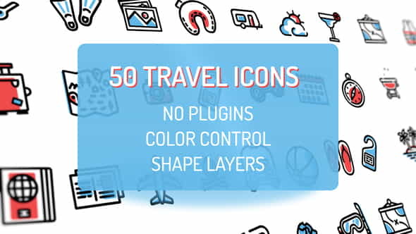 Travel Holiday Flat Icons - VideoHive 21582943