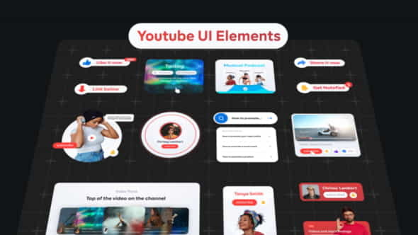 Youtube Video UI Elements - VideoHive 36424682