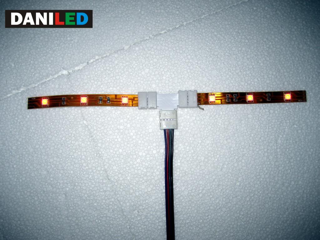 Conectores para tiras LED RGB en L , T, CRUCE, empalme 10mm smd 5050