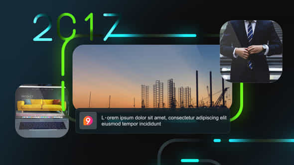 Corporate Line Glow Timeline Slideshow - VideoHive 53525510