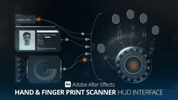 Hud Interface Hand Finger Print Scanner Ae - VideoHive 53328477