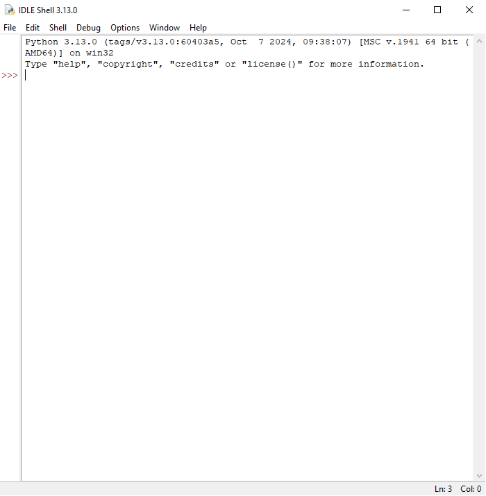 Ventana Principal IDLE Python 3