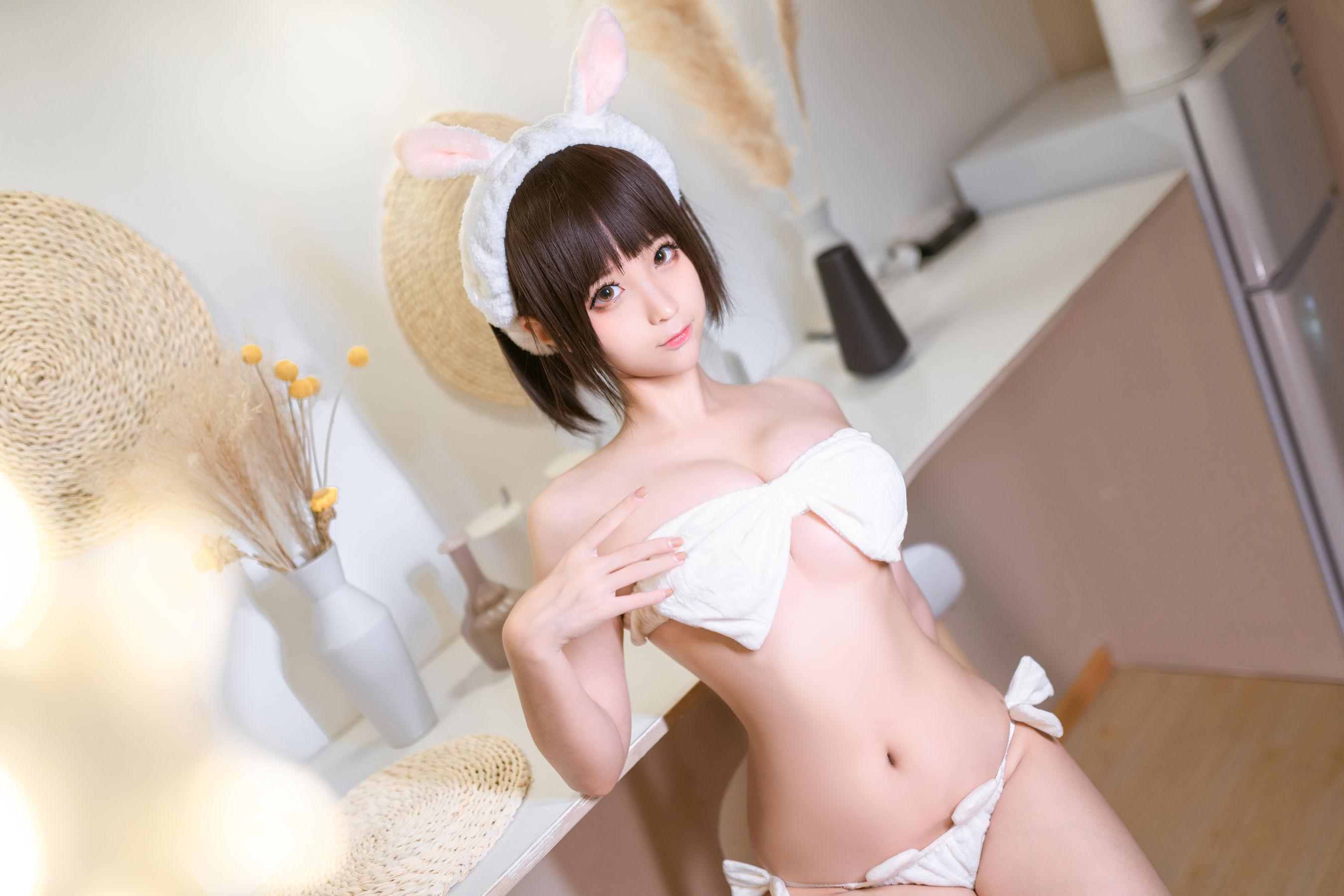 [Cosplay写真] 动漫博主蠢沫沫 – 蝴蝶结内衣(8)