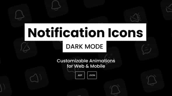 Notification Icons Dark - VideoHive 40208778