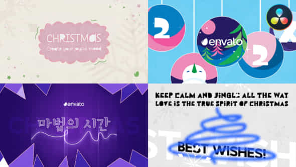 Christmas Typography For Davinci Resolve - VideoHive 50053799