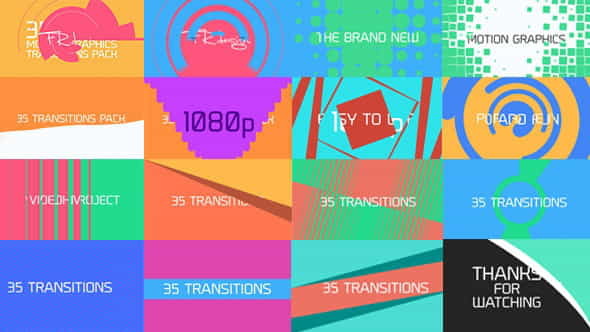 35 Cool Motion Graphics Transitions - VideoHive 7601541