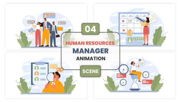 Human Resources Manager Animation Scene - VideoHive 53165594