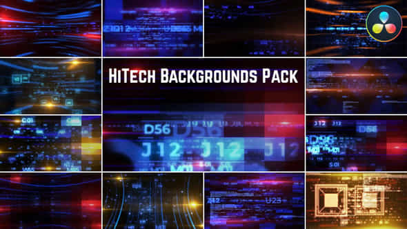 Hitech Backgrounds Pack For Davinci Resolve - VideoHive 53418346