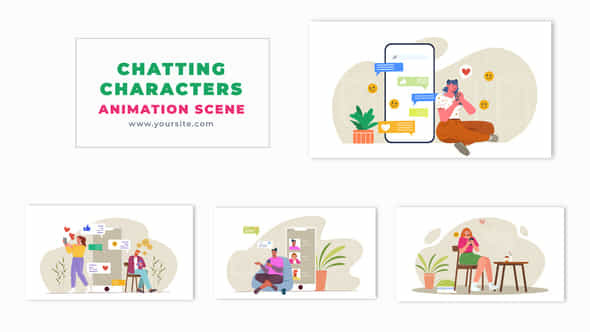 Online Chatting Character Animation Scene - VideoHive 53385529