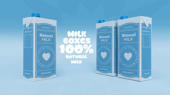3D Mockup Milk Box - VideoHive 56568263
