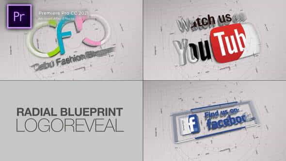 Blueprint Radial Logo Reveal. 3 - VideoHive 32676674