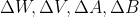 Delta W,Delta V,Delta A,Delta B