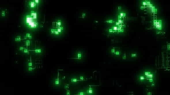 Pixel Network Loop Green - VideoHive 34194502