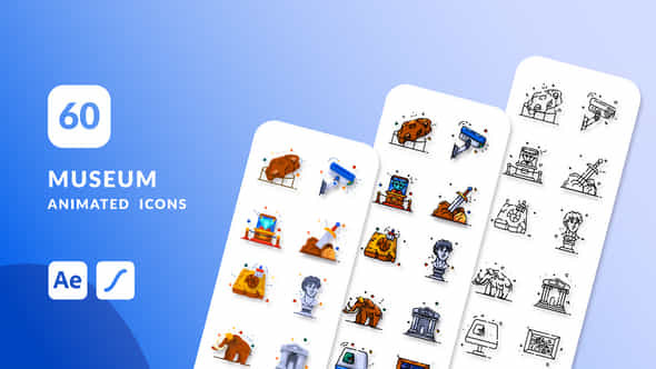 Museum Animated Icons After Effects - VideoHive 48770908