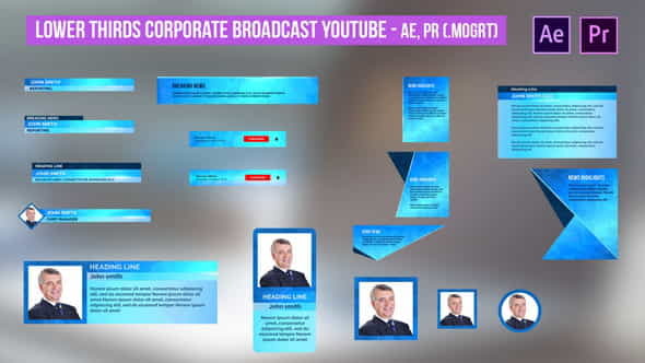 Lower Thirds Corporate Broadcast YouTube - VideoHive 31482376