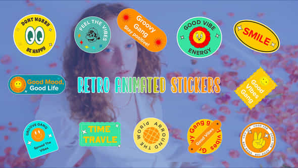 Retro Animated Stickers - VideoHive 44912522