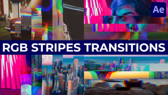 RGB Stripes Transitions - VideoHive 45871125