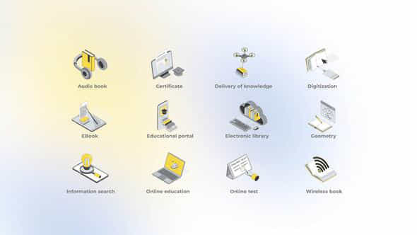 Online Education Isometric Icons - VideoHive 49555485