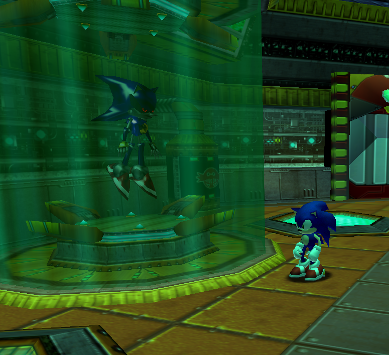 an image of sonic and metal sonic