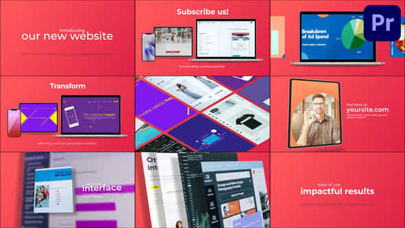 Clean Minimal Website Promo Premiere Pro Mogrt - VideoHive 56923819