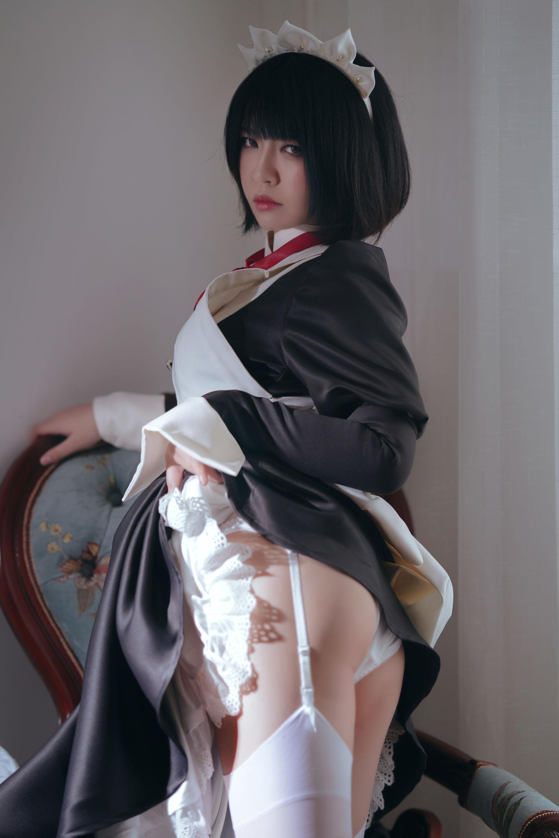 [美女Coser] 半半子 《 嫌パン メイド》 写真集(29)