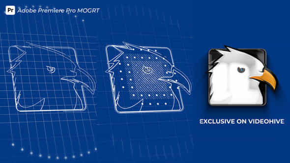 Blueprint Grid Logo Reveal Mogrt 2 - VideoHive 50931435