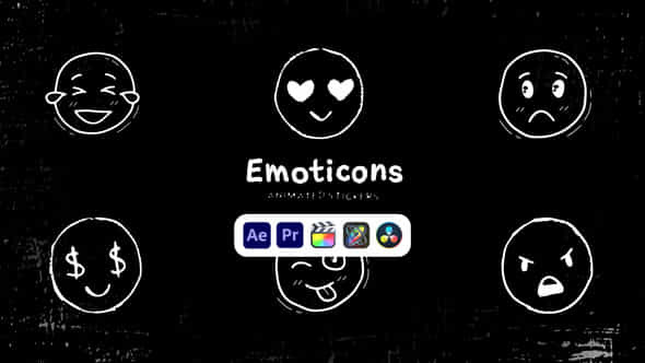 Emoticons Animated Stickers - VideoHive 50571431