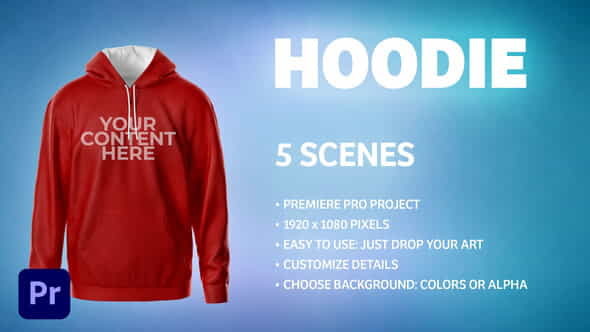 Hoodie - 5 Scenes Mockup - VideoHive 34082291