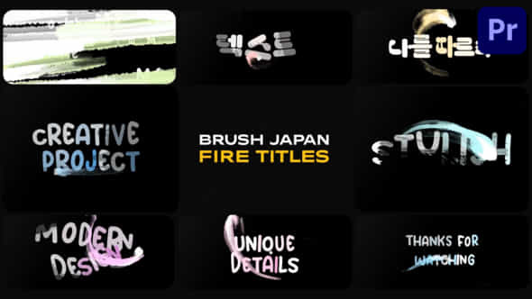 Brush Japan Fire Titles Premiere Pro Mogrt - VideoHive 48697388