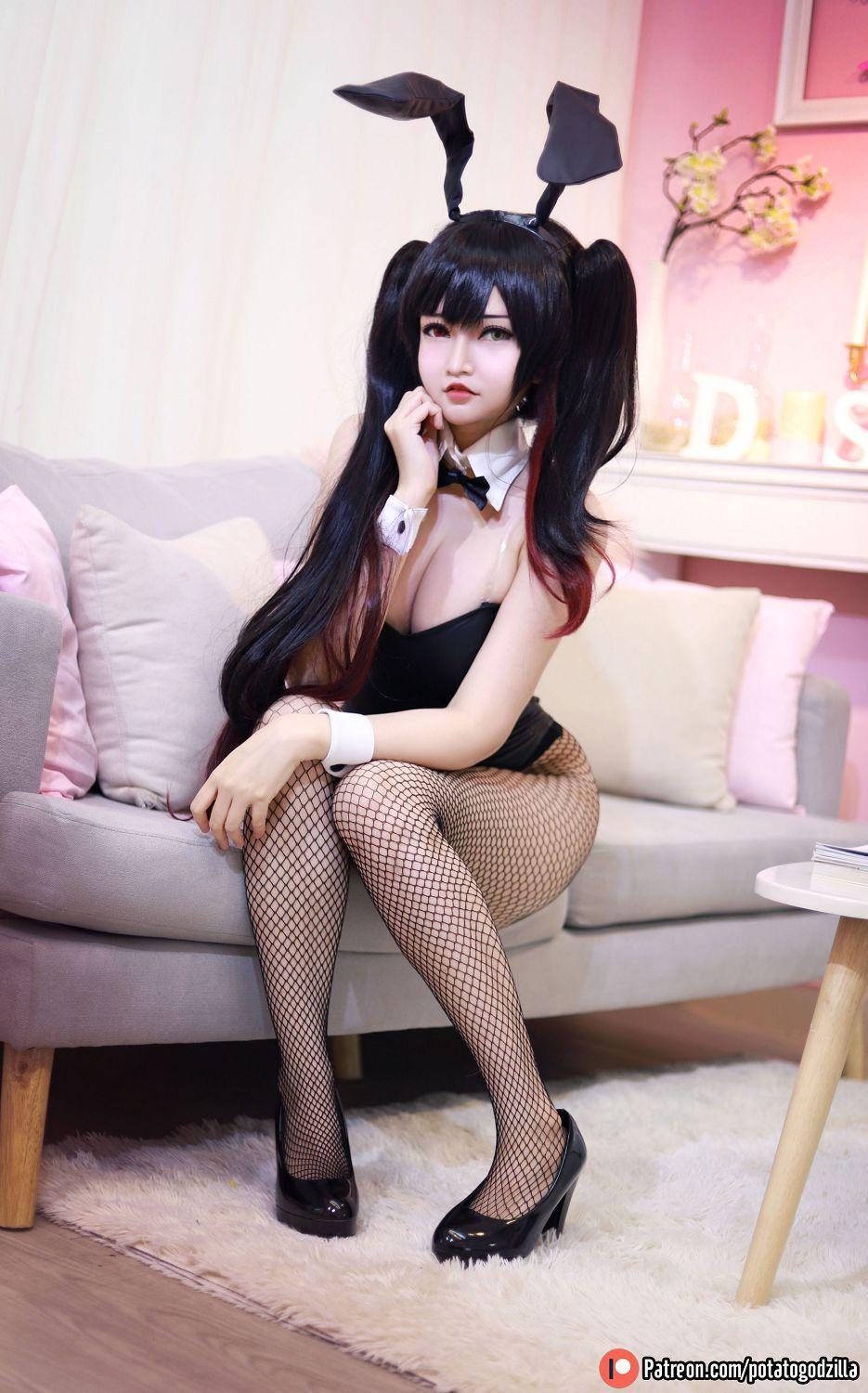 [福利女神cosplay] Potato Godzilla - Kurumi Tokisaki Bunny Girl(4)