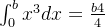 \int_{0}^{b} x^3 dx= \frac{b4}{4}