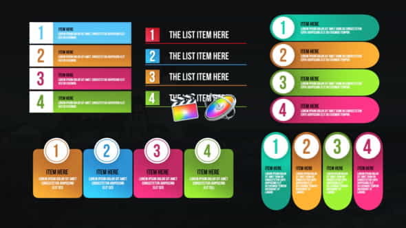 Infographic Modern Lists-Final Cut Pro - VideoHive 26467765