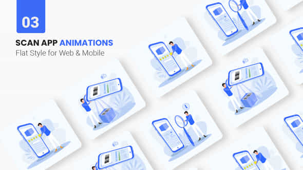 Scan App Animations Flat Concept - VideoHive 46232807