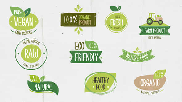 Vegan Eco Nature Farm Organic Titles - VideoHive 57396014