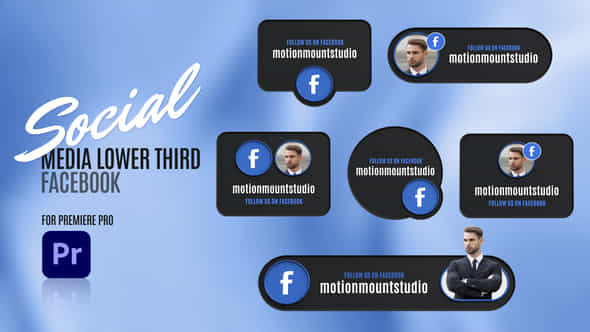 Social Media Lower Thirds Facebook Premiere Pro - VideoHive 48885009