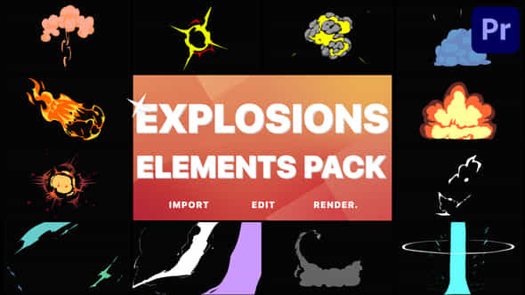Anime Explosion Elements - VideoHive 37630861