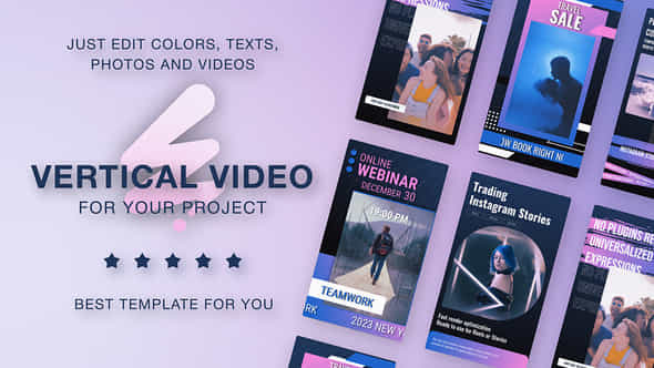 Social Media Reels Travel Education Sport Fashion News Blue Pink - VideoHive 56335059