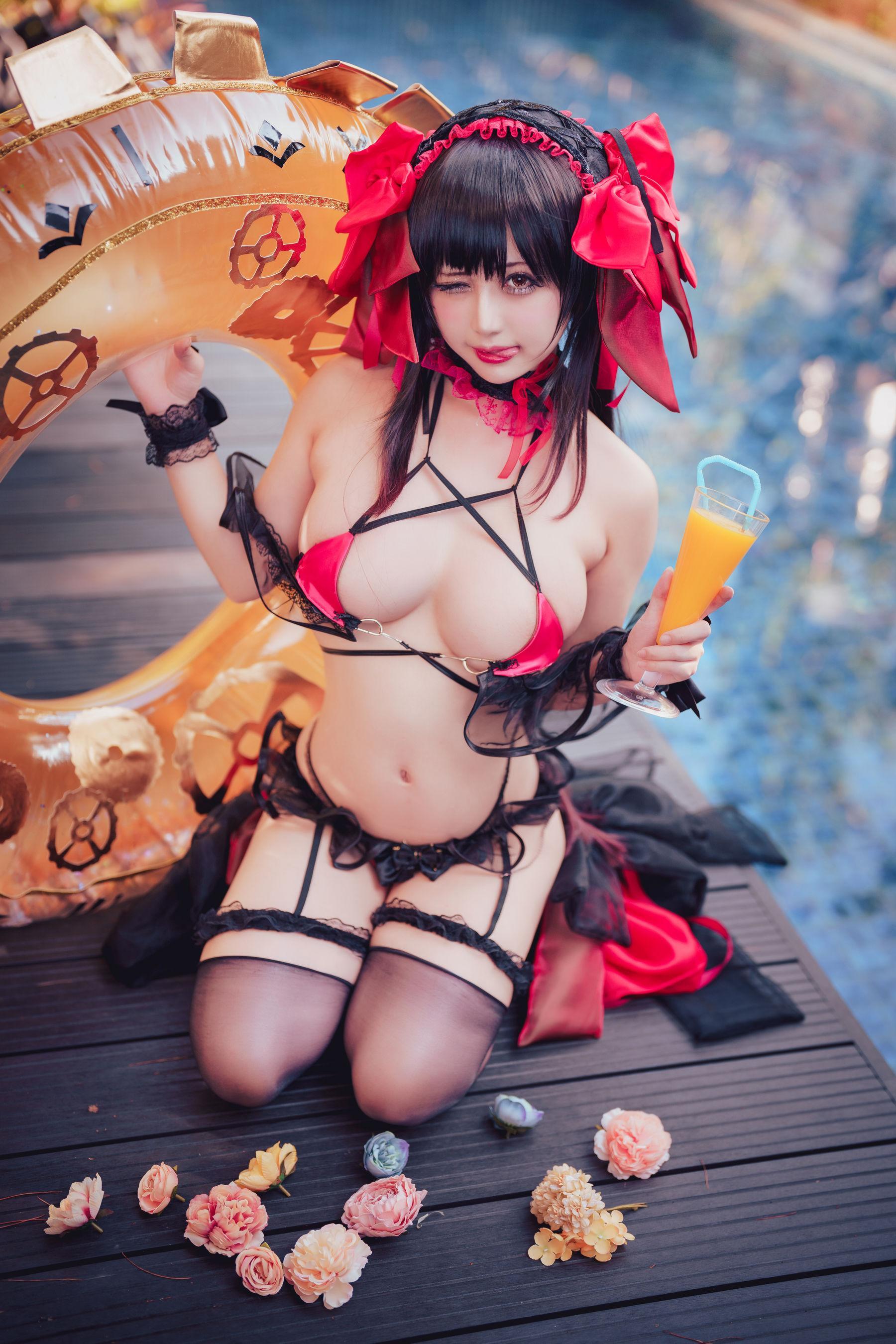 [网红COSER] 沖田凜花Rinka – Kurumi Tokisaki Swimsuit(7)