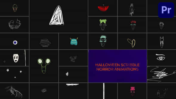 Halloween Scribble Horror Animations For Premiere Pro - VideoHive 48673971
