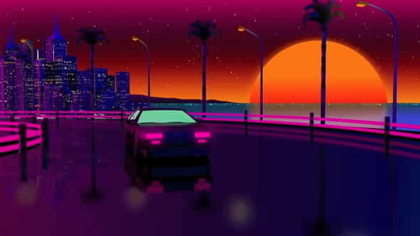 Night Drive At Long Beach - VideoHive 24645122