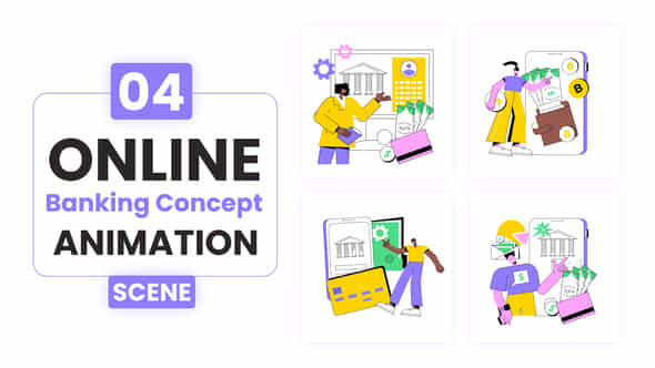 Online Banking Concept Illustration Animation - VideoHive 53036207