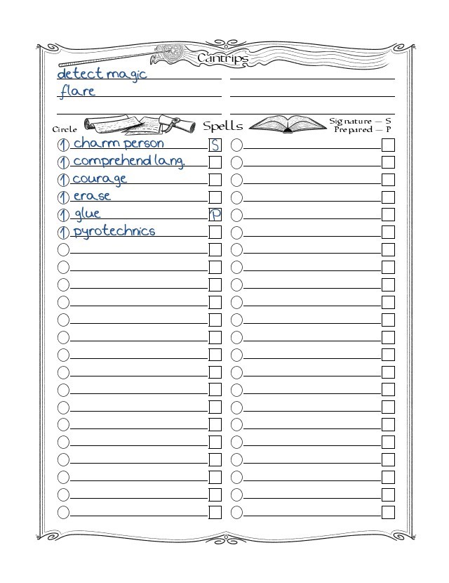 Character Sheet page 2