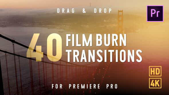 Film Burn Transitions Premiere Pro - VideoHive 40436201