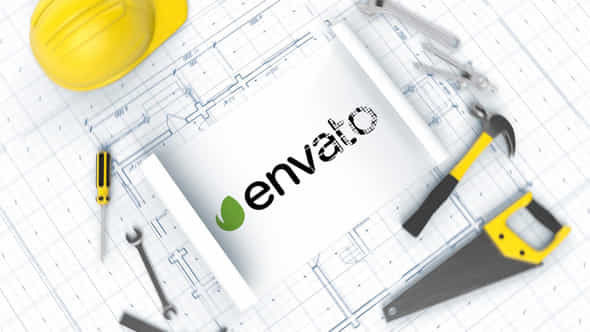 Construction Blueprint Logo - VideoHive 33878025