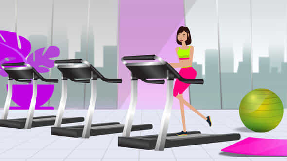 Treadmill Exercise Animation - VideoHive 39219738