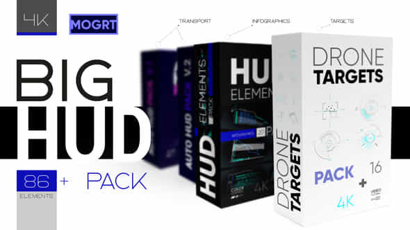 Big Hud Elements Pack 4K - VideoHive 48729221