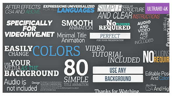 80 Simple Title Animations - VideoHive 9256185